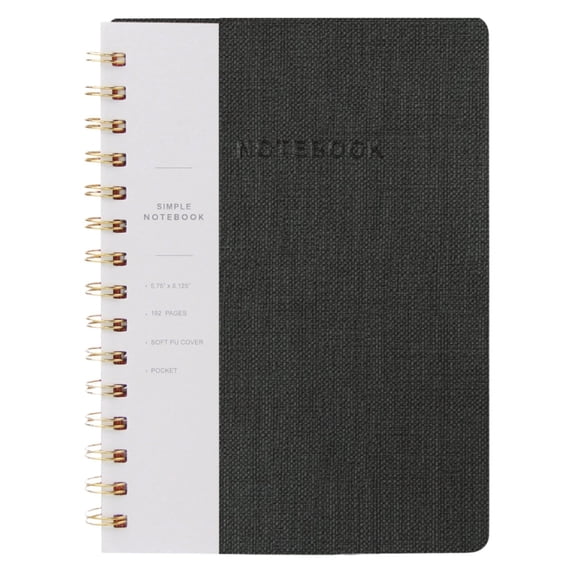 Spiral Journal Notebook, A5 Lined Journal Notebook for Men Women, 160 Pages, Hardcover Writing Notebook, College Ruled Spiral Bound Journal for Work, Business, Office & Note Taking