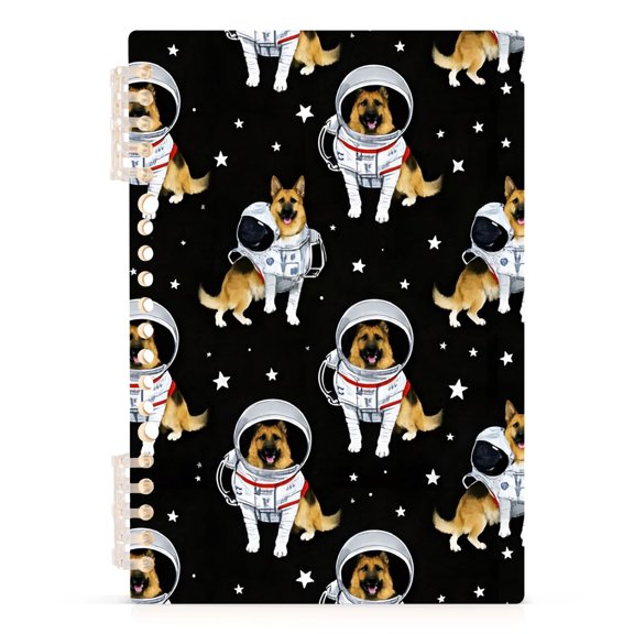 Spiral Journal Notebook Aerospace German Shepherd A5 Lined Hardcover PP Material with 60 Pages Paper College Ruled Notebook for Work Note Taking Writing 5.7x8.3 Inch