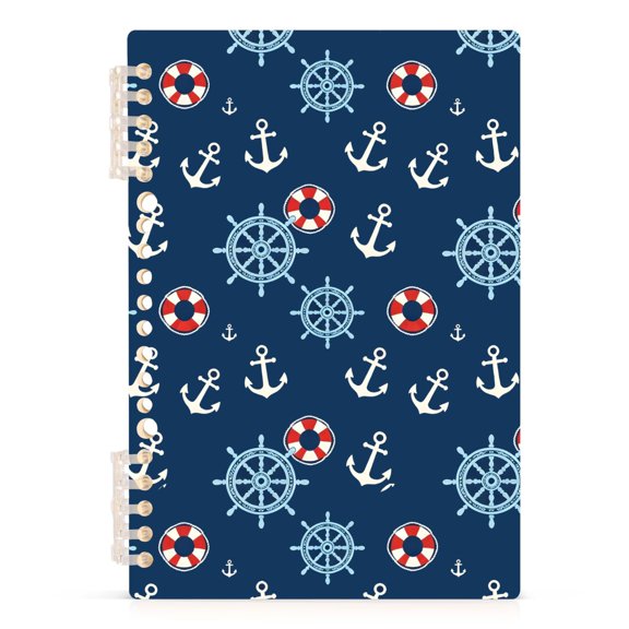 Spiral Journal Notebook Anchor A5 Lined Hardcover PP Material with 60 Pages Paper College Ruled Notebook for Work Note Taking Writing 5.7x8.3 Inch