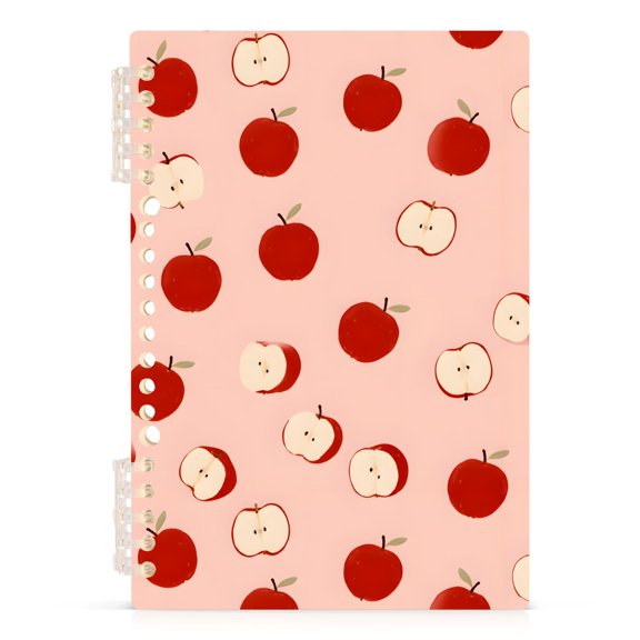 Spiral Journal Notebook Apple Pattern A5 Lined Hardcover PP Material with 60 Pages Paper College Ruled Notebook for Work Note Taking Writing 5.7x8.3 Inch