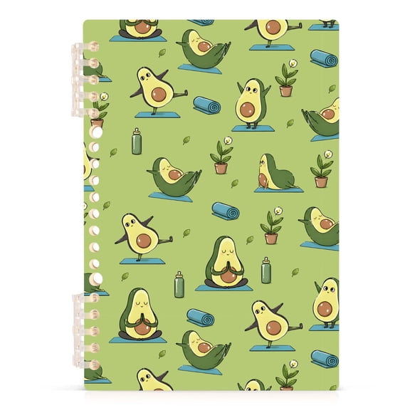 Spiral Journal Notebook Avocado Yoga A5 Lined Hardcover PP Material with 60 Pages Paper College Ruled Notebook for Work Note Taking Writing 5.7x8.3 Inch