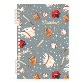 Spiral Journal Notebook Baseball A5 Lined Hardcover PP Material with 60 Pages Paper College Ruled Notebook for Work Note Taking Writing 5.7x8.3 Inch