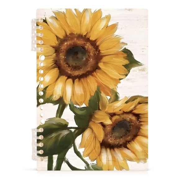 Spiral Journal Notebook Big Sunflower A5 Lined Hardcover PP Material with 60 Pages Paper College Ruled Notebook for Work Note Taking Writing 5.7x8.3 Inch
