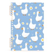 Spiral Journal Notebook Blue Lily Floret A5 Lined Hardcover PP Material with 60 Pages Paper College Ruled Notebook for Work Note Taking Writing 5.7x8.3 Inch