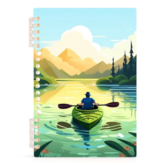 Spiral Journal Notebook Boating- 101 - To Boating Landscape College Ruled Notebook 8.3" x 5.7" A5 Lined Thick Paper Page