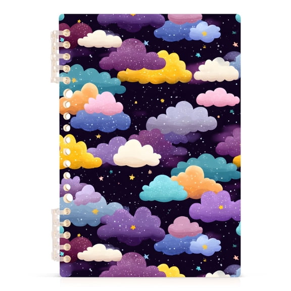 Spiral Journal Notebook Cloud A5 Lined Hardcover PP Material with 60 Pages Paper College Ruled Notebook for Work Note Taking Writing 5.7x8.3 Inch