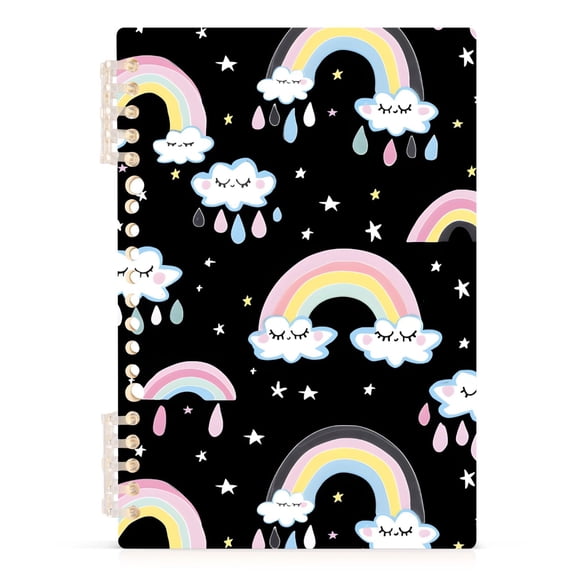 Spiral Journal Notebook Cloud Rainbow A5 Lined Hardcover PP Material with 60 Pages Paper College Ruled Notebook for Work Note Taking Writing 5.7x8.3 Inch