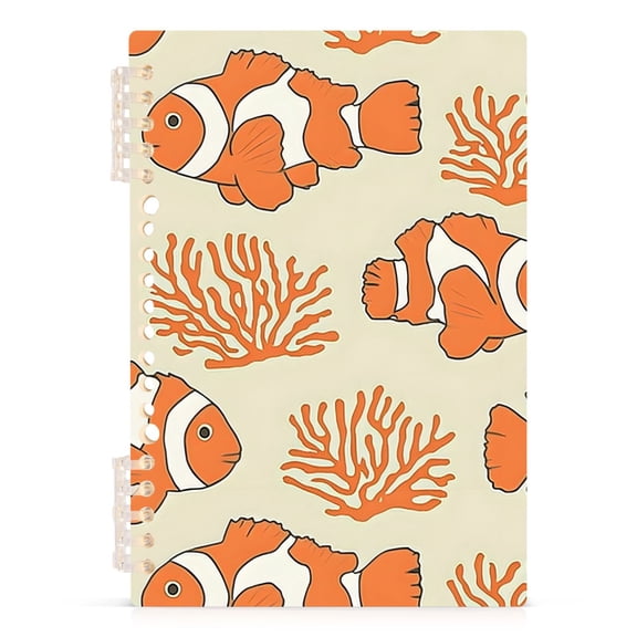 Spiral Journal Notebook Clownfish Coral A5 Lined Hardcover PP Material with 60 Pages Paper College Ruled Notebook for Work Note Taking Writing 5.7x8.3 Inch
