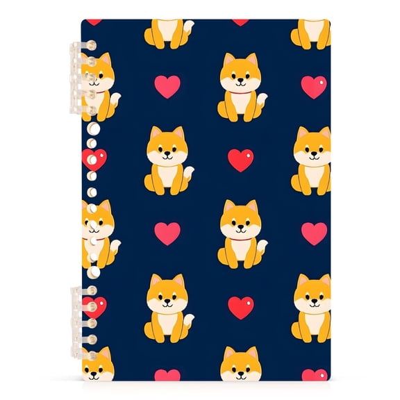 Spiral Journal Notebook Corgi Heart A5 Lined Hardcover PP Material with 60 Pages Paper College Ruled Notebook for Work Note Taking Writing 5.7x8.3 Inch