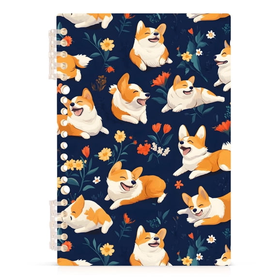 Spiral Journal Notebook Corgis A5 Lined Hardcover PP Material with 60 Pages Paper College Ruled Notebook for Work Note Taking Writing 5.7x8.3 Inch