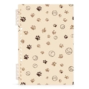 Spiral Journal Notebook Cute Little Dog Paw A5 Lined Hardcover PP Material with 60 Pages Paper College Ruled Notebook for Work Note Taking Writing 5.7x8.3 Inch
