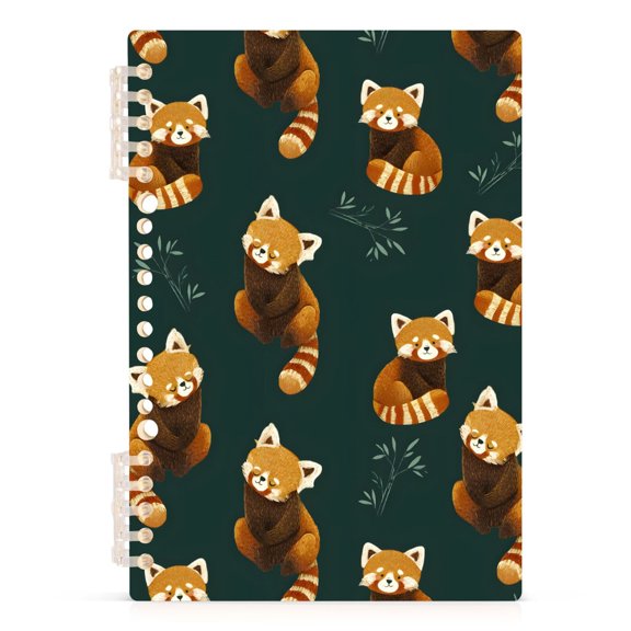 Spiral Journal Notebook Cute Red Pandas Doing Yoga Pattern A5 Lined Hardcover PP Material with 60 Pages Paper College Ruled Notebook for Work Note Taking Writing 5.7x8.3 Inch