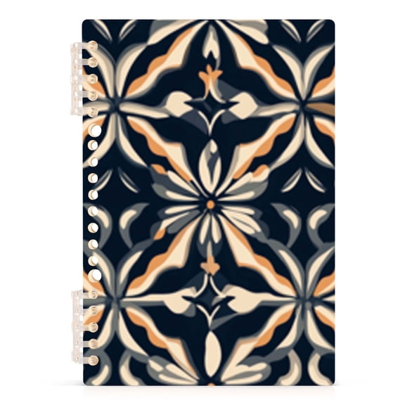 Spiral Journal Notebook Decorating Flowers and Leaves A5 Lined Hardcover PP Material with 60 Pages Paper College Ruled Notebook for Work Note Taking Writing 5.7x8.3 Inch