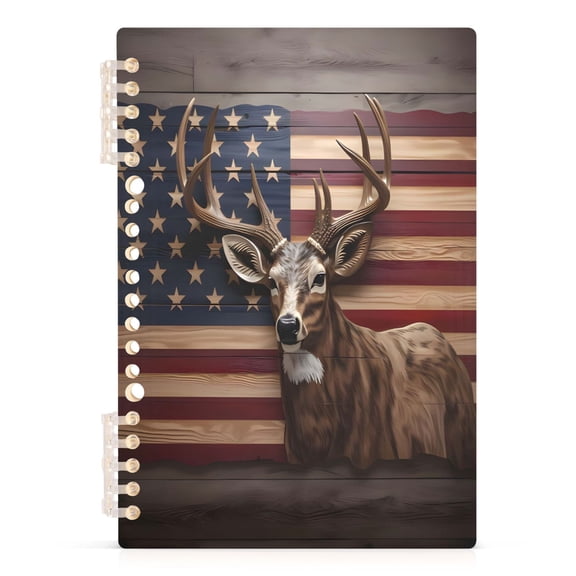 Spiral Journal Notebook Deer A5 Lined Hardcover PP Material with 60 Pages Paper College Ruled Notebook for Work Note Taking Writing 5.7x8.3 Inch