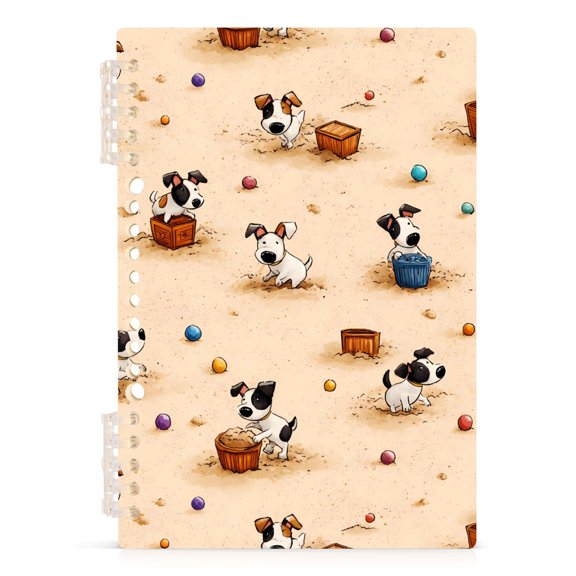 Spiral Journal Notebook Dog Box A5 Lined Hardcover PP Material with 60 Pages Paper College Ruled Notebook for Work Note Taking Writing 5.7x8.3 Inch