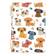 Spiral Journal Notebook Dogs and Dog Paw Prints A5 Lined Hardcover PP Material with 60 Pages Paper College Ruled Notebook for Work Note Taking Writing 5.7x8.3 Inch