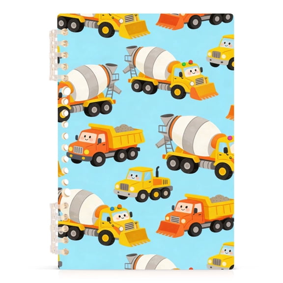 Spiral Journal Notebook Engineering Vehicle A5 Lined Hardcover PP Material with 60 Pages Paper College Ruled Notebook for Work Note Taking Writing 5.7x8.3 Inch