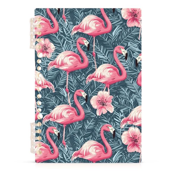 Spiral Journal Notebook Flamingo and Foliage A5 Lined Hardcover PP Material with 60 Pages Paper College Ruled Notebook for Work Note Taking Writing 5.7x8.3 Inch