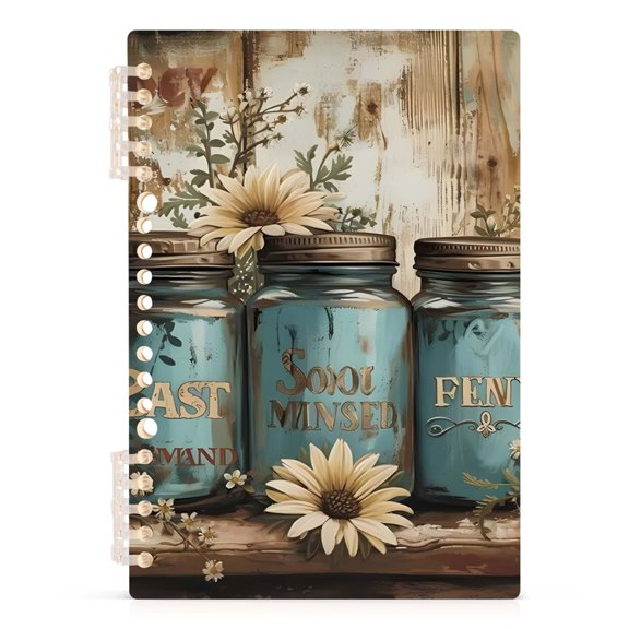 Spiral Journal Notebook Flower Pot A5 Lined Hardcover PP Material with 60 Pages Paper College Ruled Notebook for Work Note Taking Writing 5.7x8.3 Inch