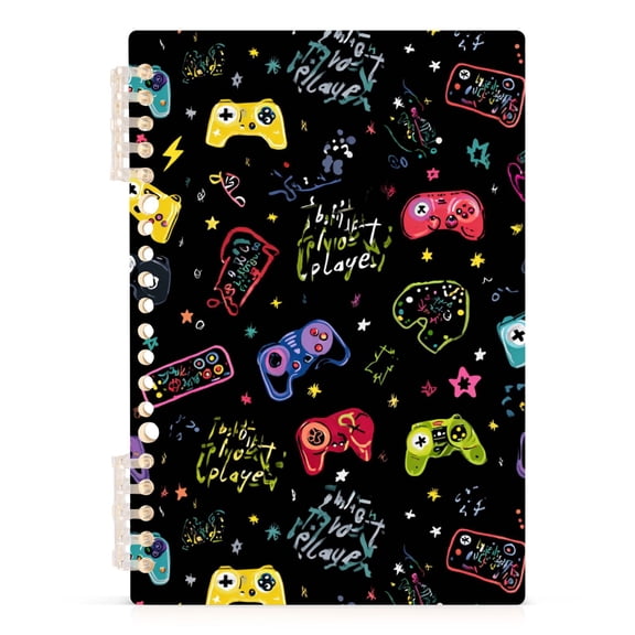 Spiral Journal Notebook Game Controller A5 Lined Hardcover PP Material with 60 Pages Paper College Ruled Notebook for Work Note Taking Writing 5.7x8.3 Inch