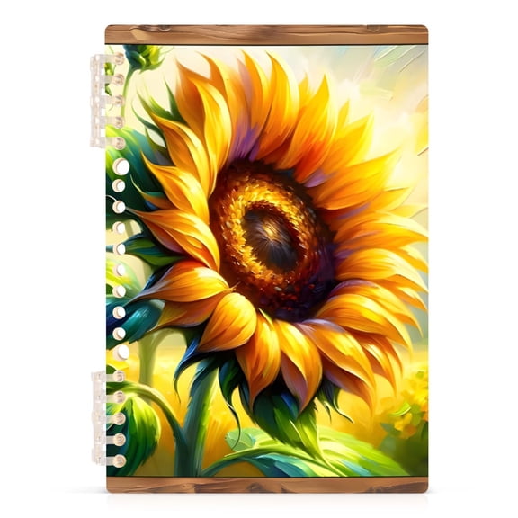 Spiral Journal Notebook Glorious Sunflowers A5 Lined Hardcover PP Material with 60 Pages Paper College Ruled Notebook for Work Note Taking Writing 5.7x8.3 Inch