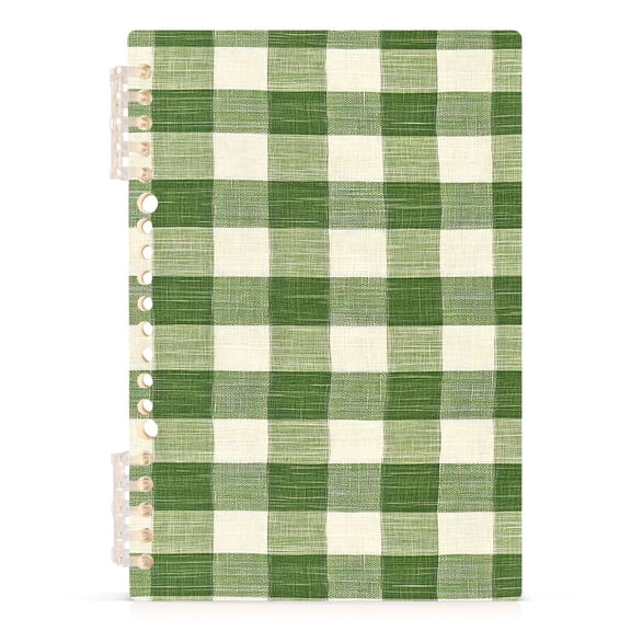 Spiral Journal Notebook Green Rustic Gingham A5 Lined Hardcover PP Material with 60 Pages Paper College Ruled Notebook for Work Note Taking Writing 5.7x8.3 Inch