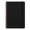 thumbnail image 1 of Spiral Journal Notebook, Hardcover Lay Flat Notebook, 4.96 x 7 Inch Thick Paper Notebook, 120 Pages Note Taking Journal with Inner Pocket and Elastic Closure for Work Office Daily Use, Black, 1 of 5