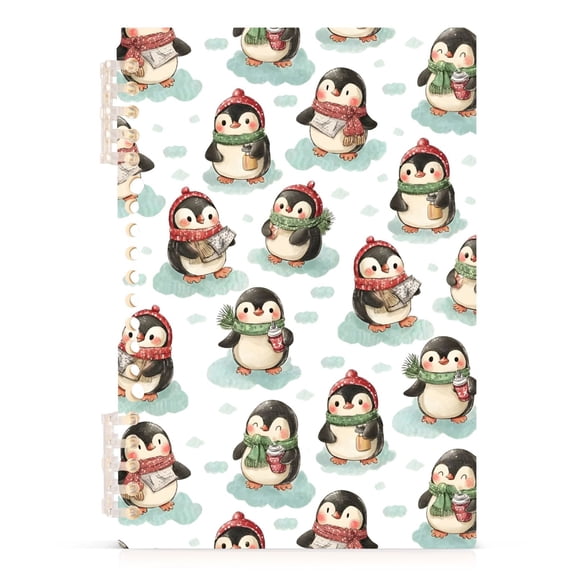 Spiral Journal Notebook Little Penguin Cloud A5 Lined Hardcover PP Material with 60 Pages Paper College Ruled Notebook for Work Note Taking Writing 5.7x8.3 Inch