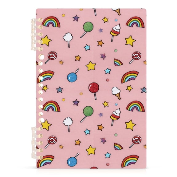 Spiral Journal Notebook Lollipop Ice Cream A5 Lined Hardcover PP Material with 60 Pages Paper College Ruled Notebook for Work Note Taking Writing 5.7x8.3 Inch