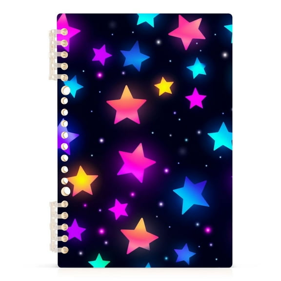 Spiral Journal Notebook Magic Stars College Ruled Notebook 8.3" x 5.7" A5 Lined Thick Paper Page