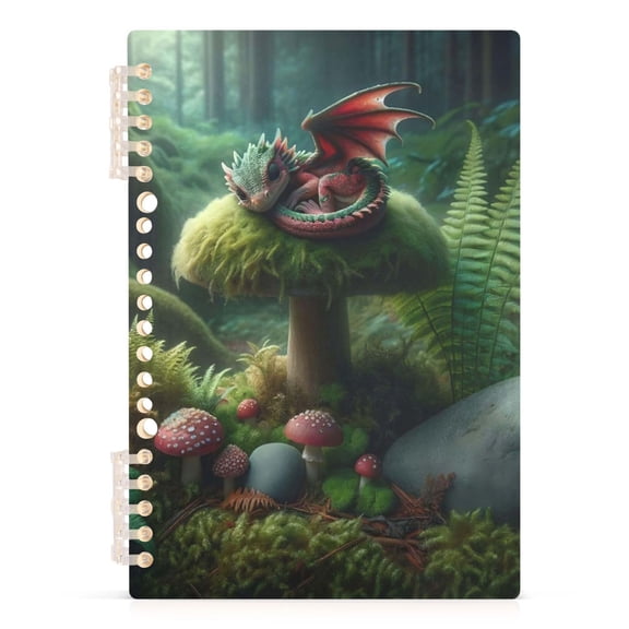 Spiral Journal Notebook Magical Dragon A5 Lined Hardcover PP Material with 60 Pages Paper College Ruled Notebook for Work Note Taking Writing 5.7x8.3 Inch