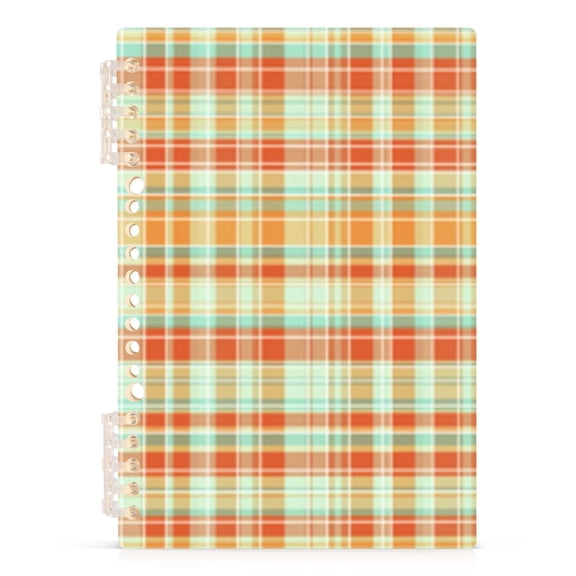 Spiral Journal Notebook Orange Red Lines Grid A5 Lined Hardcover PP Material with 60 Pages Paper College Ruled Notebook for Work Note Taking Writing 5.7x8.3 Inch