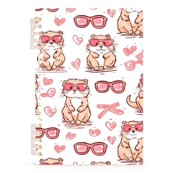 Spiral Journal Notebook Otter A5 Lined Hardcover PP Material with 60 Pages Paper College Ruled Notebook for Work Note Taking Writing 5.7x8.3 Inch