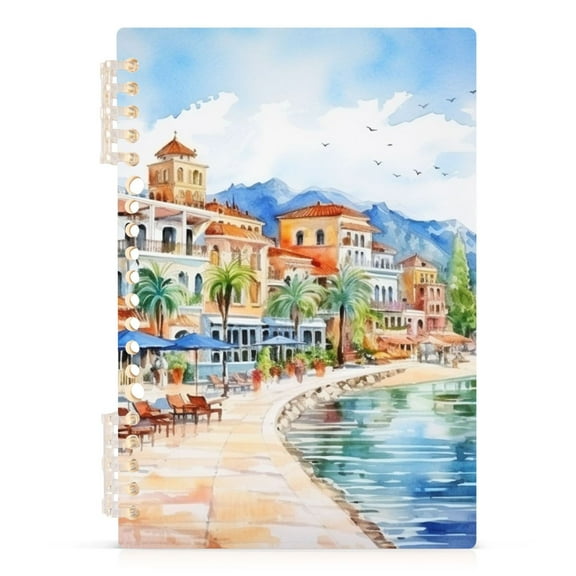 Spiral Journal Notebook Palm Tree Landscape College Ruled Notebook 8.3" x 5.7" A5 Lined Thick Paper Page