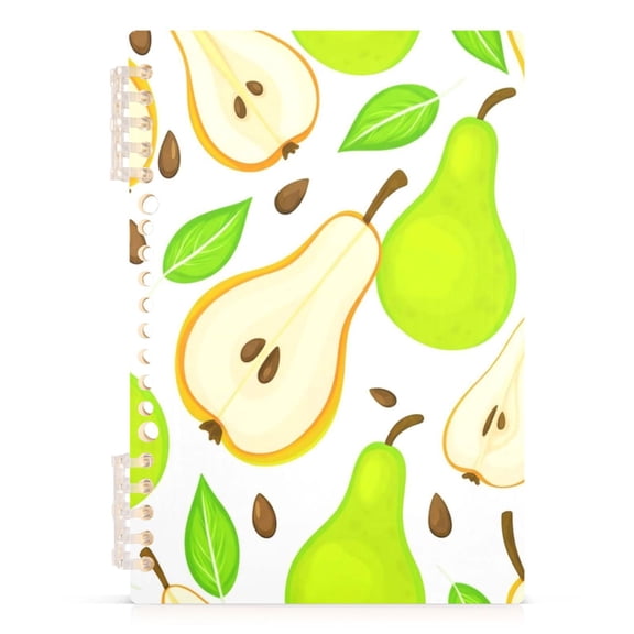 Spiral Journal Notebook Pear A5 Lined Hardcover PP Material with 60 Pages Paper College Ruled Notebook for Work Note Taking Writing 5.7x8.3 Inch