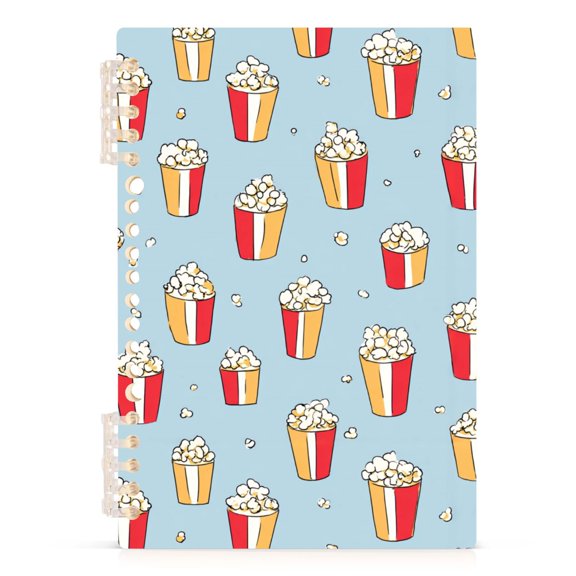 Spiral Journal Notebook Popcorn A5 Lined Hardcover PP Material with 60 Pages Paper College Ruled Notebook for Work Note Taking Writing 5.7x8.3 Inch