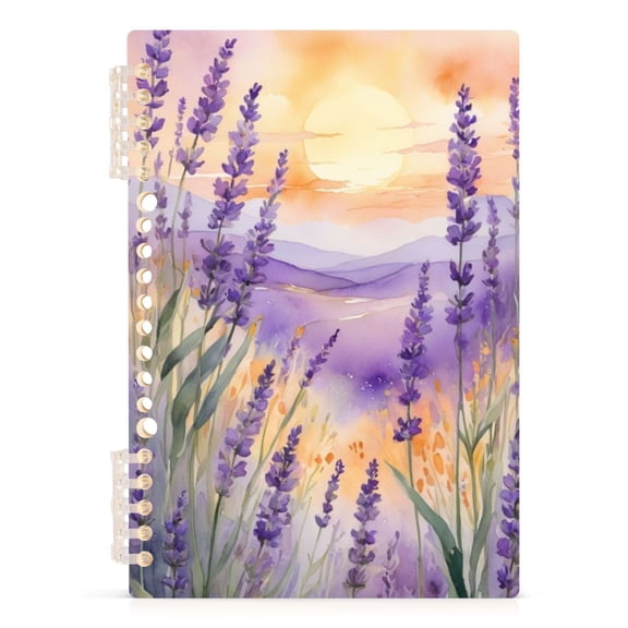 Spiral Journal Notebook Purple Lavender Afterglow A5 Lined Hardcover PP Material with 60 Pages Paper College Ruled Notebook for Work Note Taking Writing 5.7x8.3 Inch