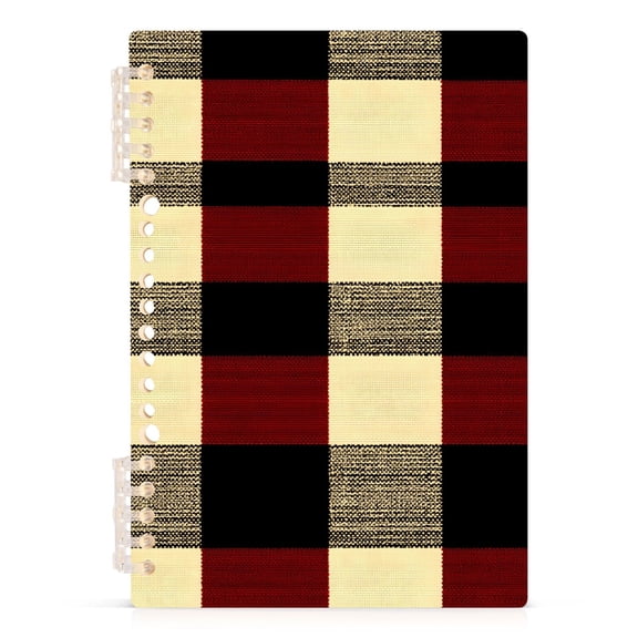 Spiral Journal Notebook Red - Black Buffalo Check A5 Lined Hardcover PP Material with 60 Pages Paper College Ruled Notebook for Work Note Taking Writing 5.7x8.3 Inch