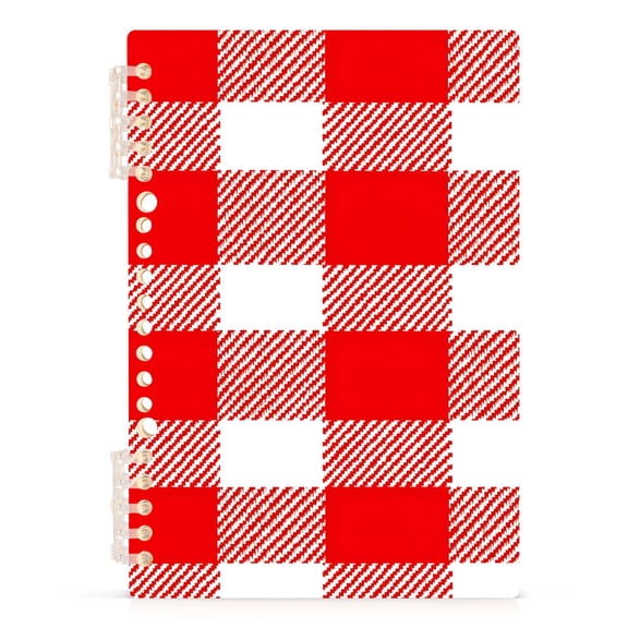 Spiral Journal Notebook Red White Gingham A5 Lined Hardcover PP Material with 60 Pages Paper College Ruled Notebook for Work Note Taking Writing 5.7x8.3 Inch
