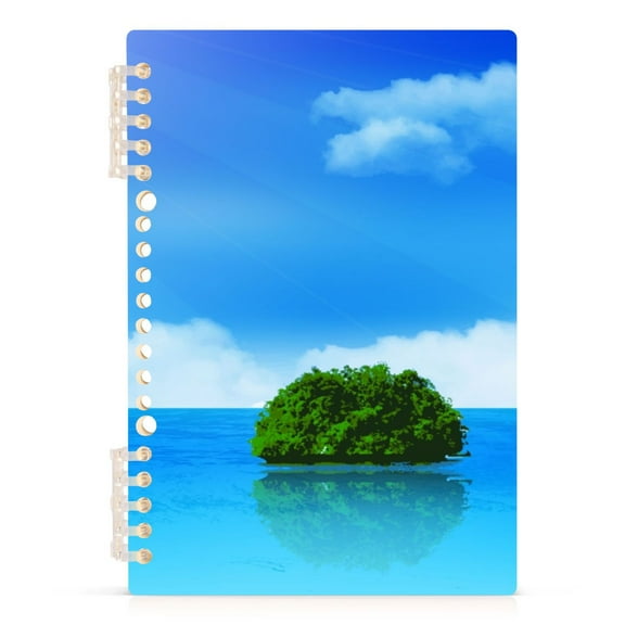 Spiral Journal Notebook Sea Landscape Summer College Ruled Notebook 8.3" x 5.7" A5 Lined Thick Paper Page