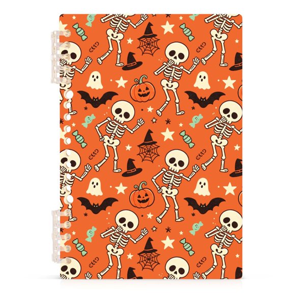 Spiral Journal Notebook Skull Dance A5 Lined Hardcover PP Material with 60 Pages Paper College Ruled Notebook for Work Note Taking Writing 5.7x8.3 inch