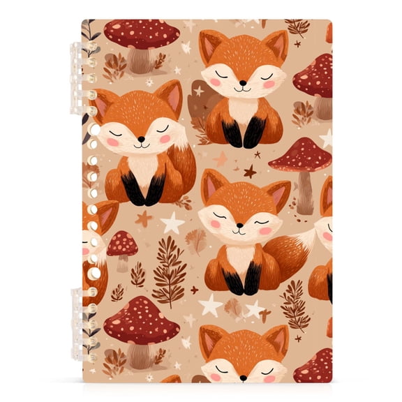 Spiral Journal Notebook Smiling Fox A5 Lined Hardcover PP Material with 60 Pages Paper College Ruled Notebook for Work Note Taking Writing 5.7x8.3 Inch
