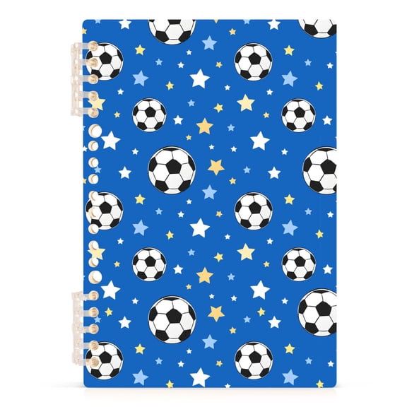 Spiral Journal Notebook Soccer Star A5 Lined Hardcover PP Material with 60 Pages Paper College Ruled Notebook for Work Note Taking Writing 5.7x8.3 Inch