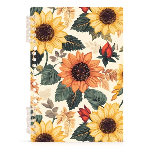 Spiral Journal Notebook Sunflower Flower A5 Lined Hardcover PP Material with 60 Pages Paper College Ruled Notebook for Work Note Taking Writing 5.7x8.3 Inch