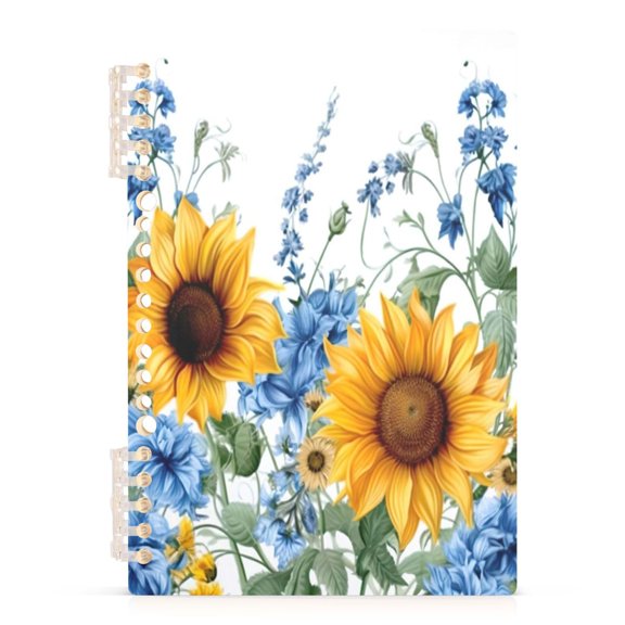 Spiral Journal Notebook Sunflowers A5 Lined Hardcover PP Material with 60 Pages Paper College Ruled Notebook for Work Note Taking Writing 5.7x8.3 Inch