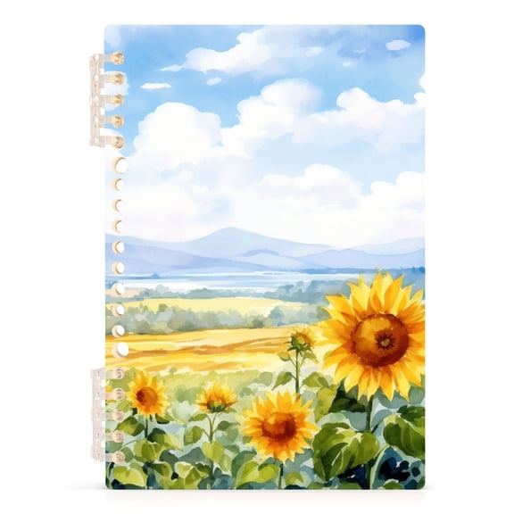 Spiral Journal Notebook Sunflowers Abstract College Ruled Notebook 8.3" x 5.7" A5 Lined Thick Paper Page