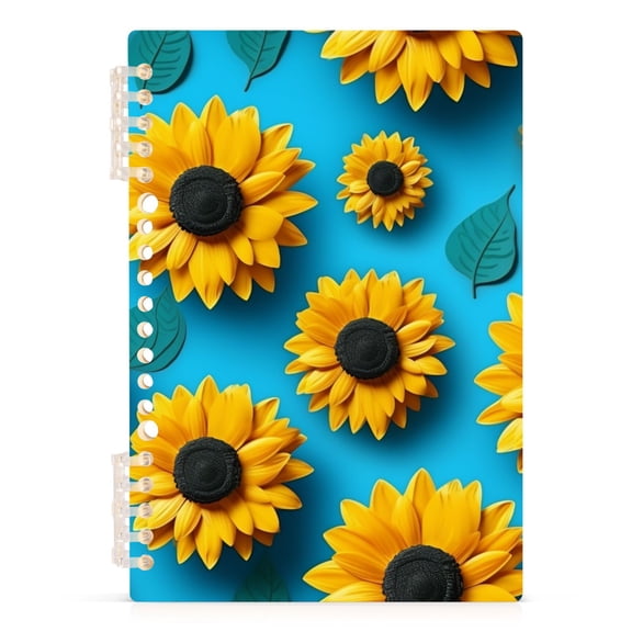 Spiral Journal Notebook Sunflowers College Ruled Notebook 8.3" x 5.7" A5 Lined Thick Paper Page
