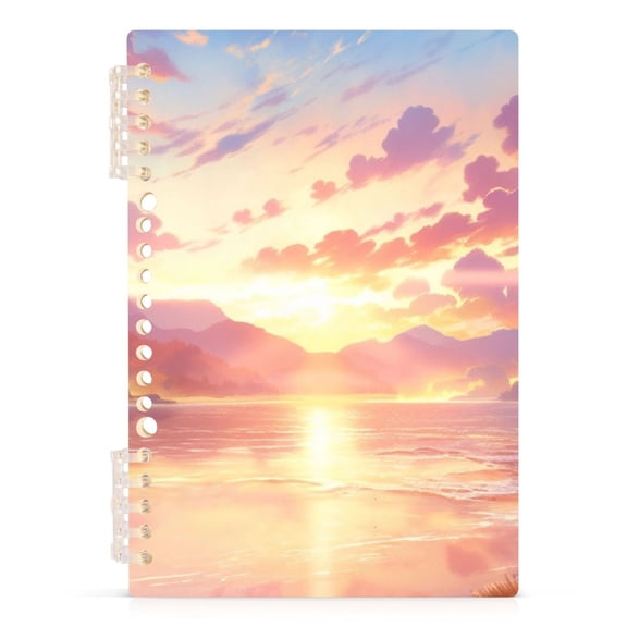Spiral Journal Notebook Sunset Landscape Clouds College Ruled Notebook 8.3" x 5.7" A5 Lined Thick Paper Page