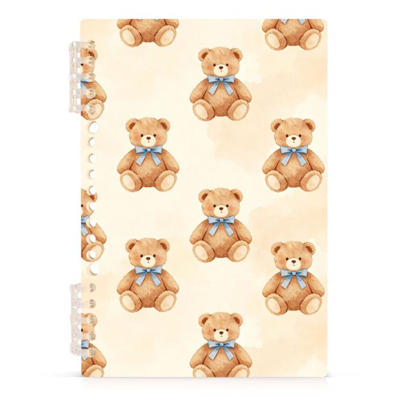 Spiral Journal Notebook Tie Bear A5 Lined Hardcover PP Material with 60 Pages Paper College Ruled Notebook for Work Note Taking Writing 5.7x8.3 Inch