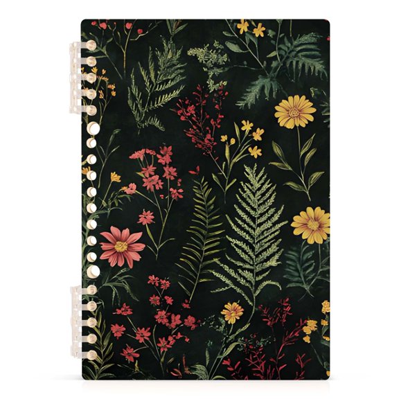 Spiral Journal Notebook Various Wild Grasses and Plants A5 Lined Hardcover PP Material with 60 Pages Paper College Ruled Notebook for Work Note Taking Writing 5.7x8.3 Inch